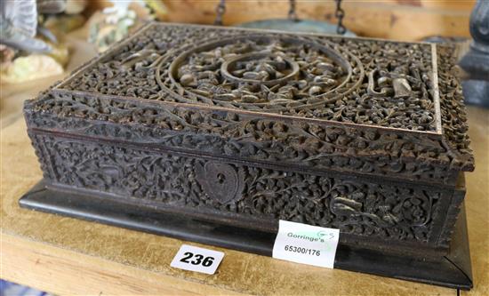 Indian carved wood box